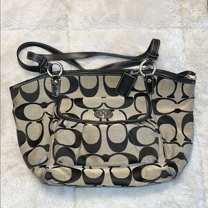 Coach Black and Gray Signature Tote Bag